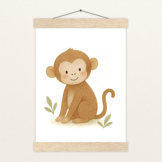Aki der Affe Poster mit Leisten von tinylearner