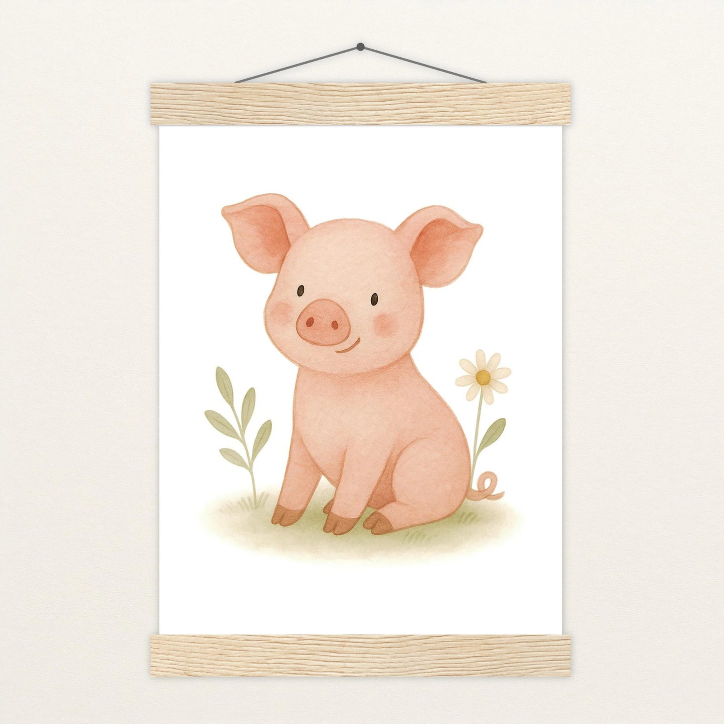 Susi das Schwein Poster mit Leisten von tinylearner