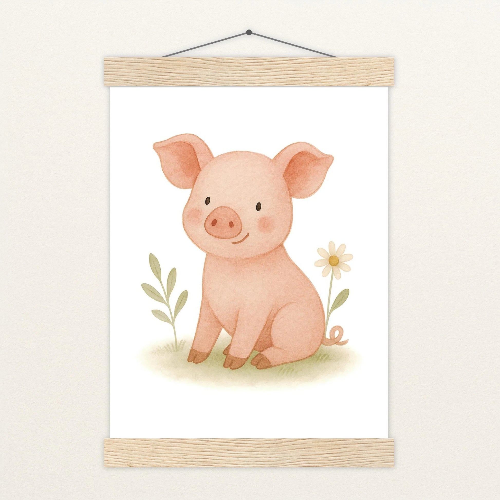 Susi das Schwein Poster mit Leisten von tinylearner