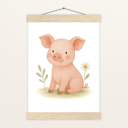 Susi das Schwein Poster mit Leisten von tinylearner