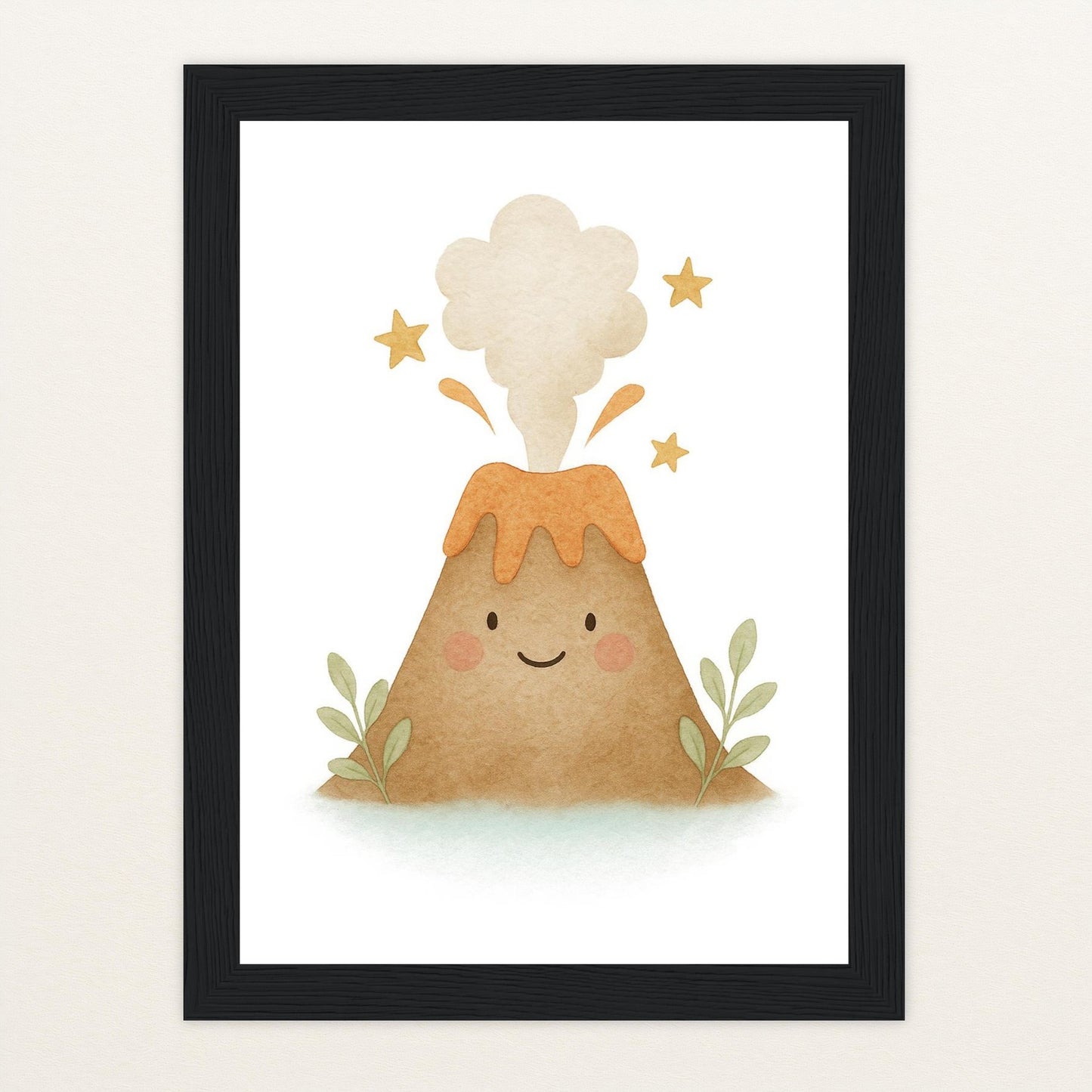 Vulkan Poster mit Holzrahmen von tinylearner