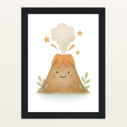 Vulkan Poster mit Holzrahmen von tinylearner