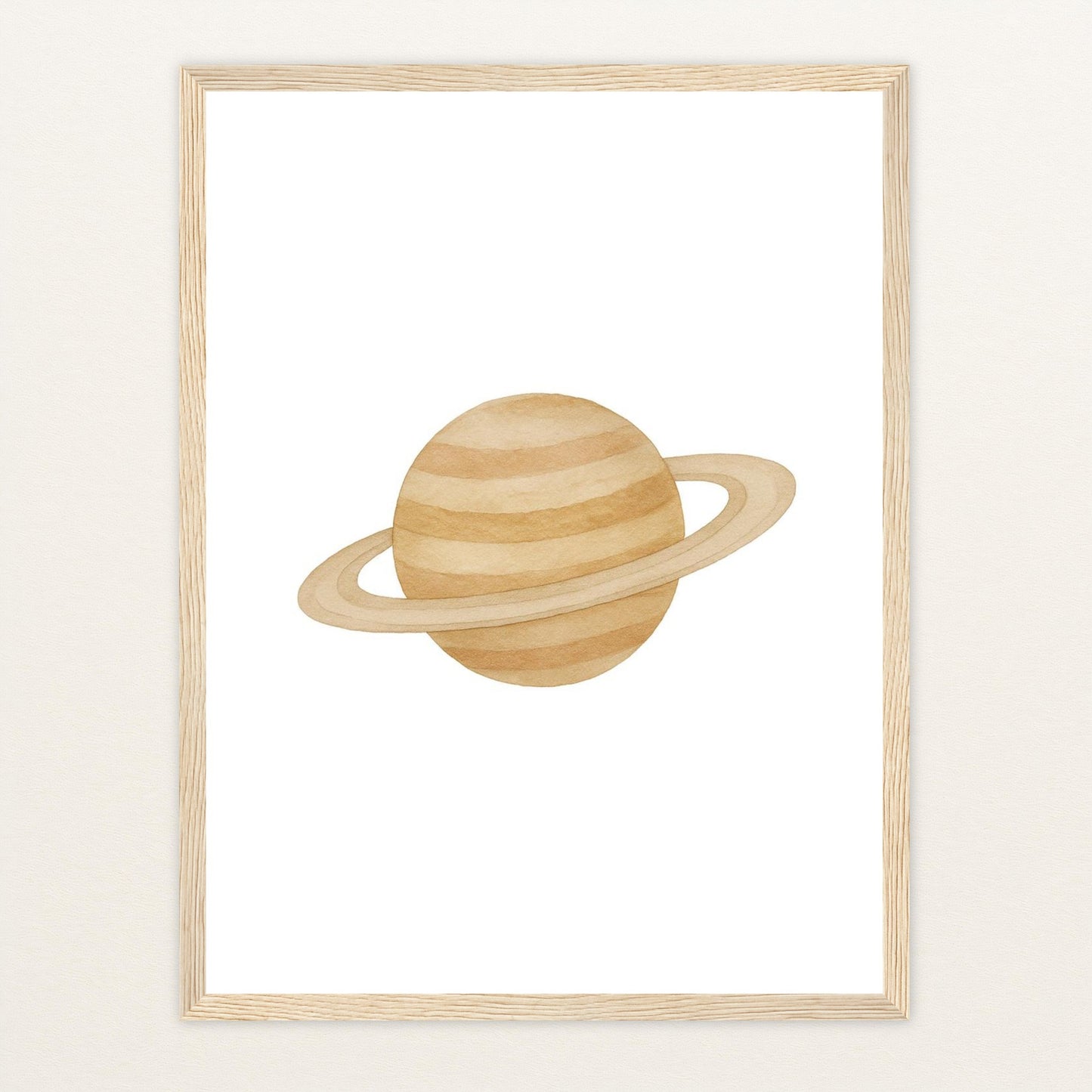 Saturn Poster mit Holzrahmen von tinylearner