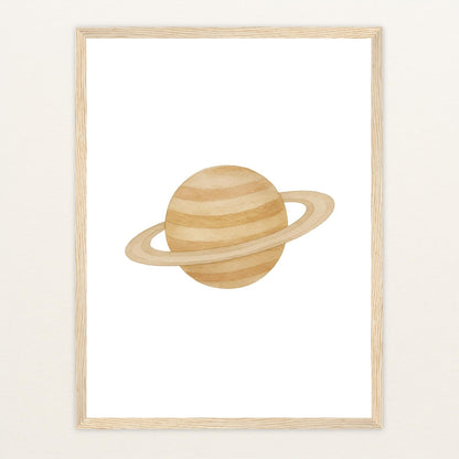 Saturn Poster mit Holzrahmen von tinylearner