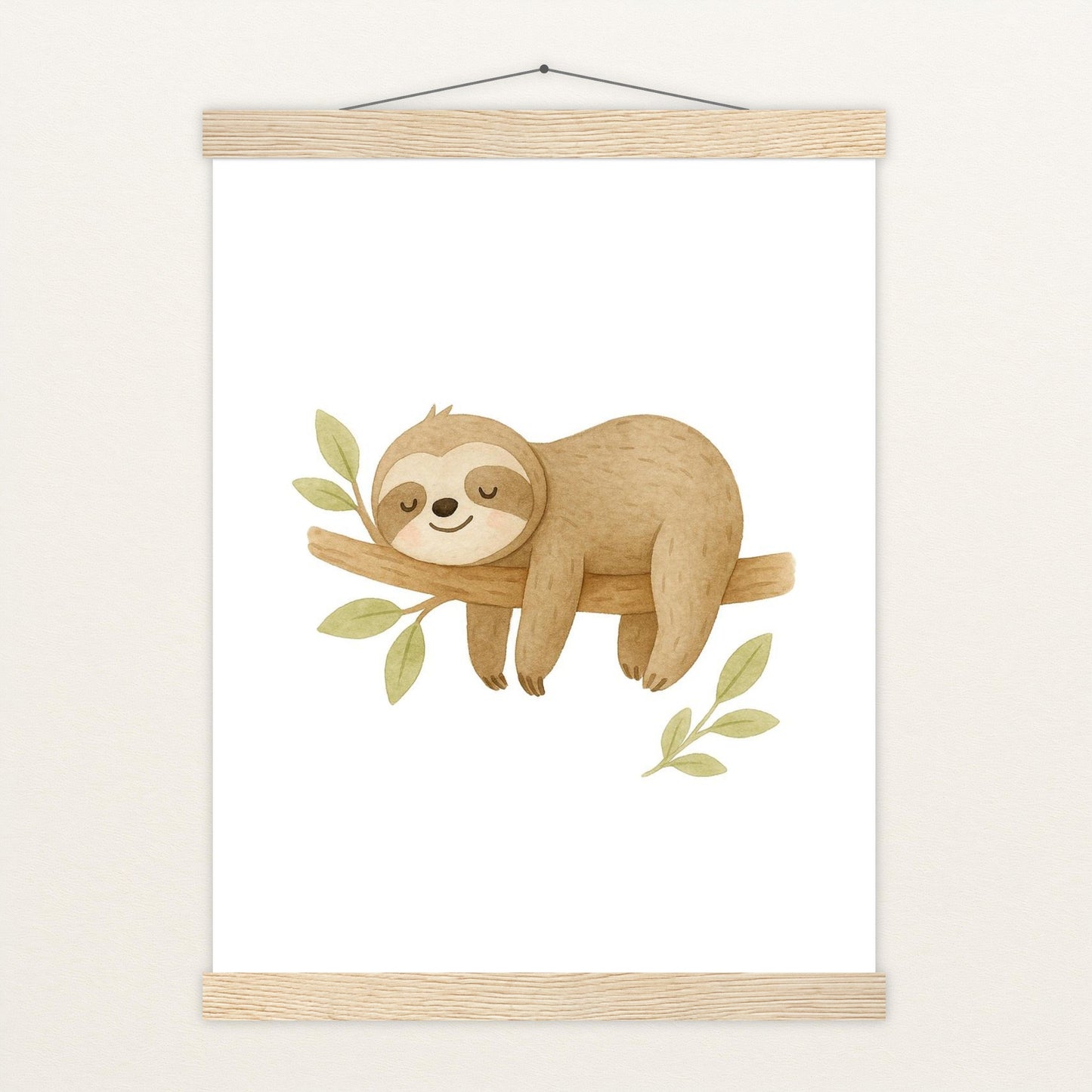 Fred das Faultier Poster mit Leisten von tinylearner