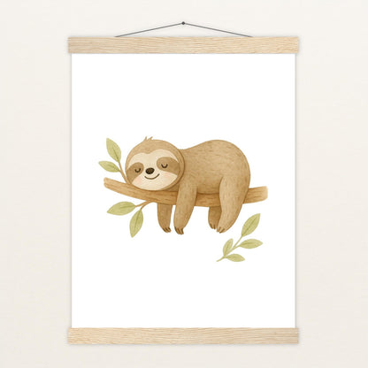 Fred das Faultier Poster mit Leisten von tinylearner