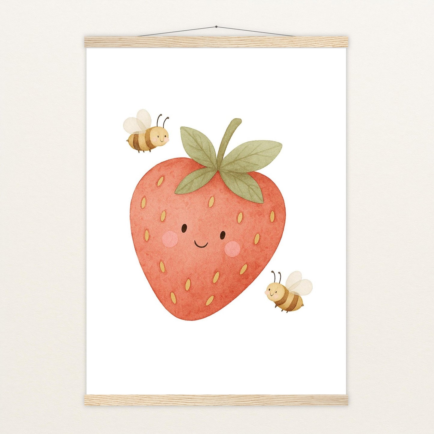 Obst: Erdbeere Poster mit Leisten von tinylearner