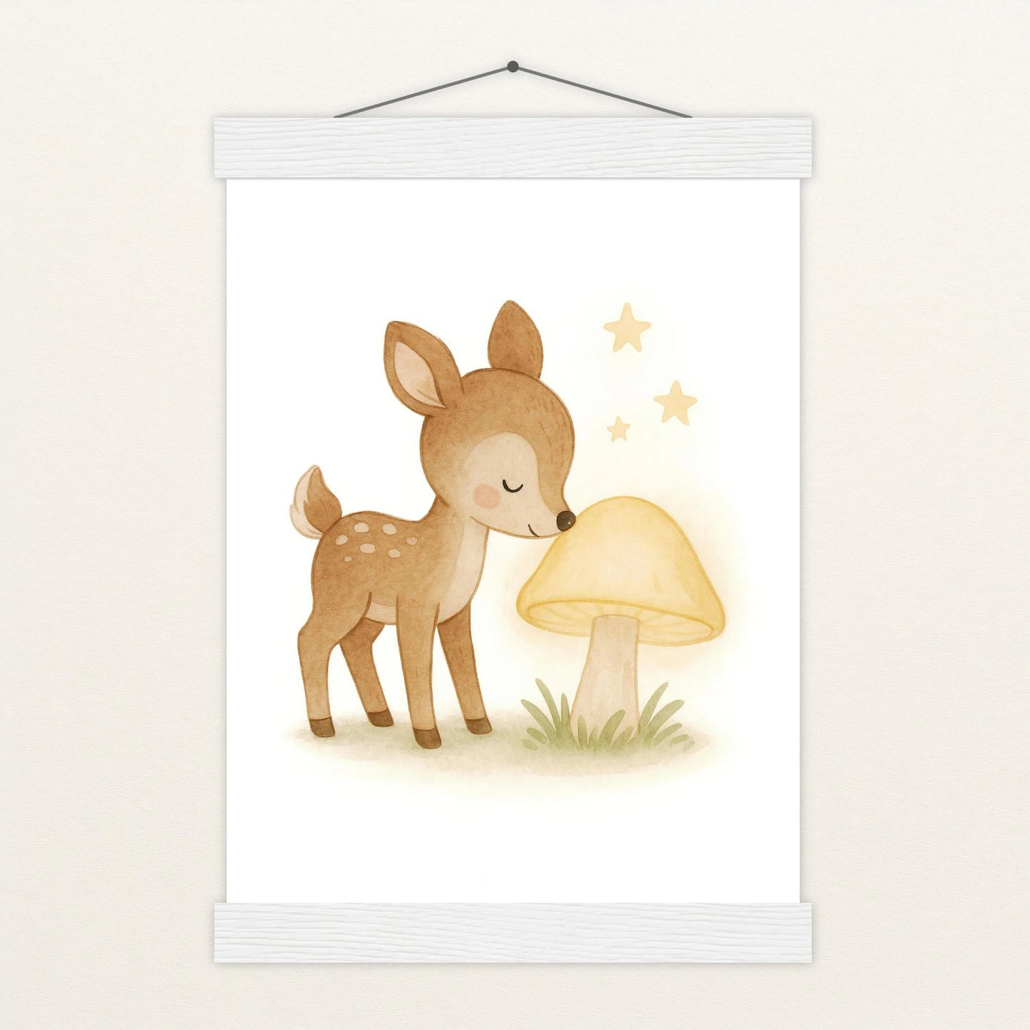 Ria das Reh - Motiv: "Leuchtpilz" Poster mit Leisten von tinylearner