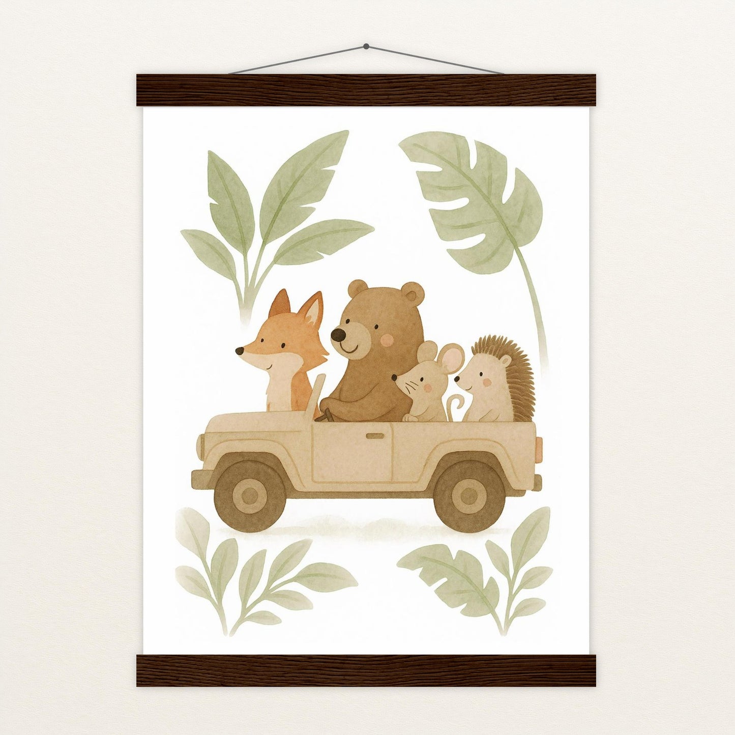 Tierfreunde - Motiv: "Safari" Poster mit Leisten von tinylearner