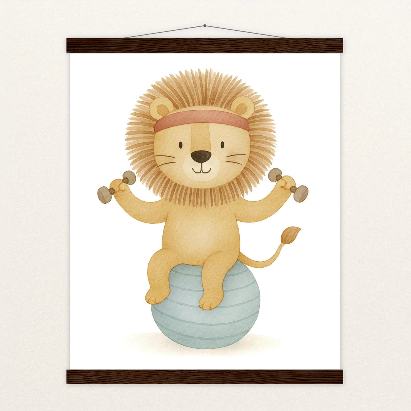 Leo der Löwe - Motiv: "Workout" Poster mit Leisten von tinylearner