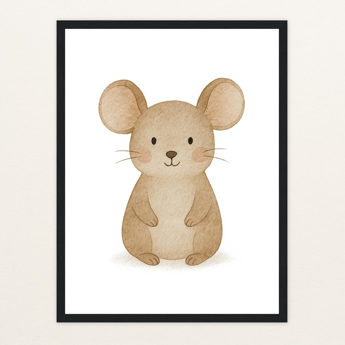 Mimi die Maus Poster mit Holzrahmen von tinylearner