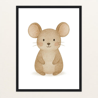 Mimi die Maus Poster mit Holzrahmen von tinylearner