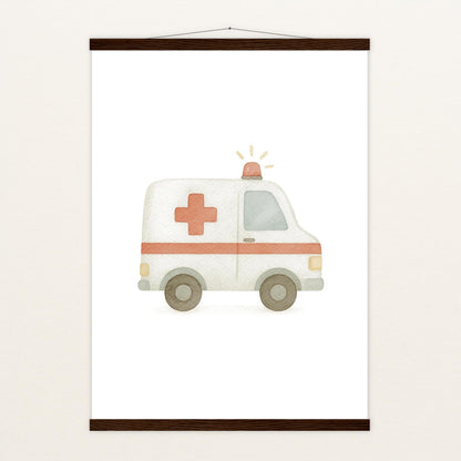 Krankenwagen Poster mit Leisten von tinylearner
