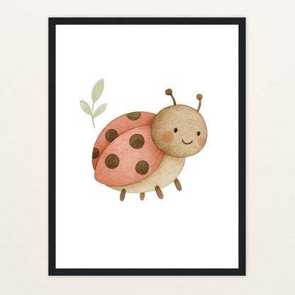 Marie der Marienenkäfer Poster mit Holzrahmen von tinylearner