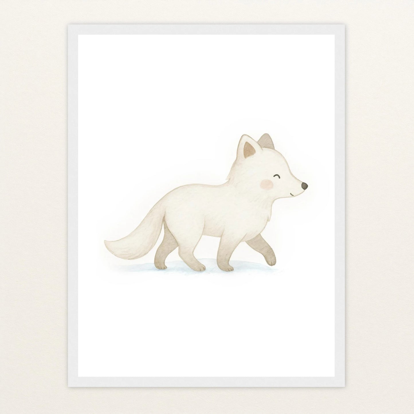 Pino der Polarfuchs Poster mit Holzrahmen von tinylearner