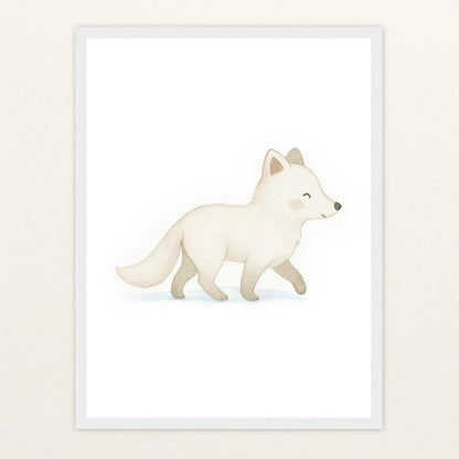 Pino der Polarfuchs Poster mit Holzrahmen von tinylearner