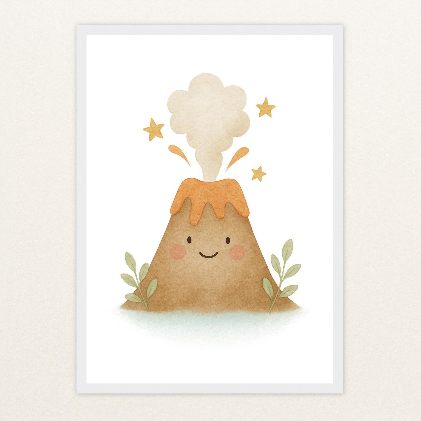 Vulkan Poster mit Holzrahmen von tinylearner