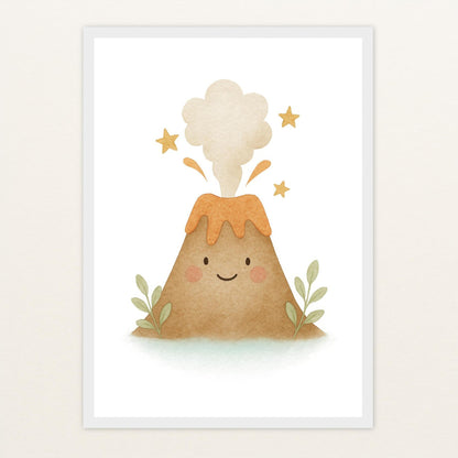 Vulkan Poster mit Holzrahmen von tinylearner