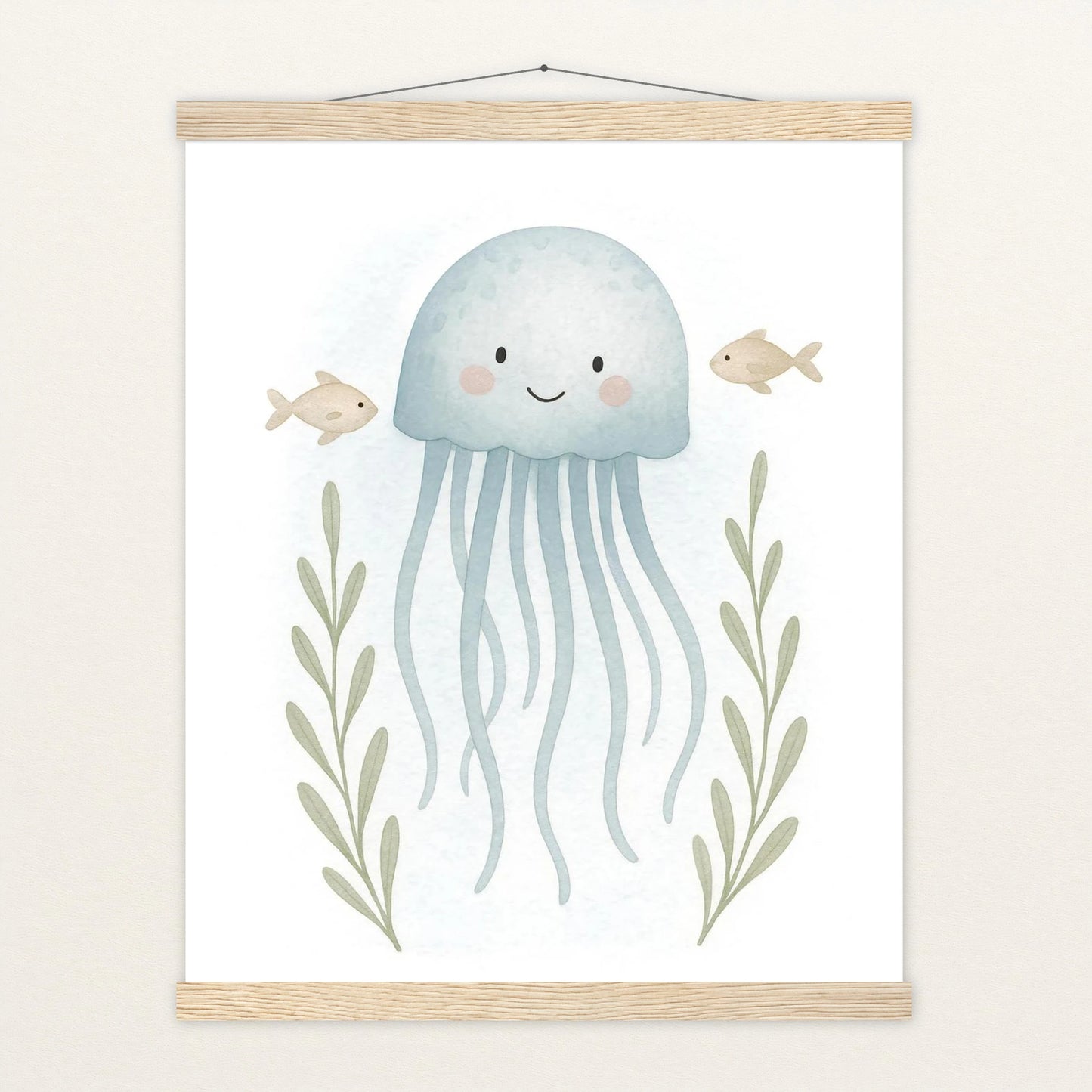 Quinn die Qualle Poster mit Leisten von tinylearner