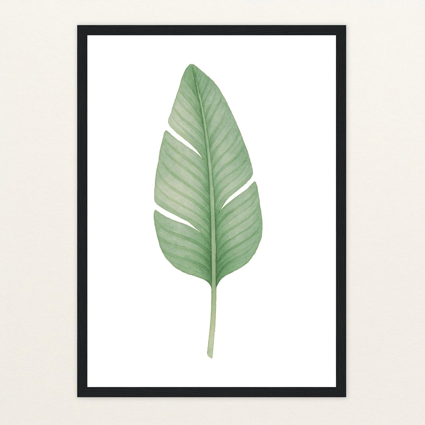 Strelitzien-Blatt Poster mit Holzrahmen von tinylearner