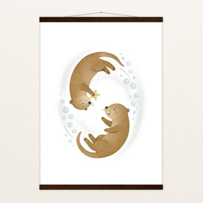 Otti der Otter - Motiv: "Stern" Poster mit Leisten von tinylearner