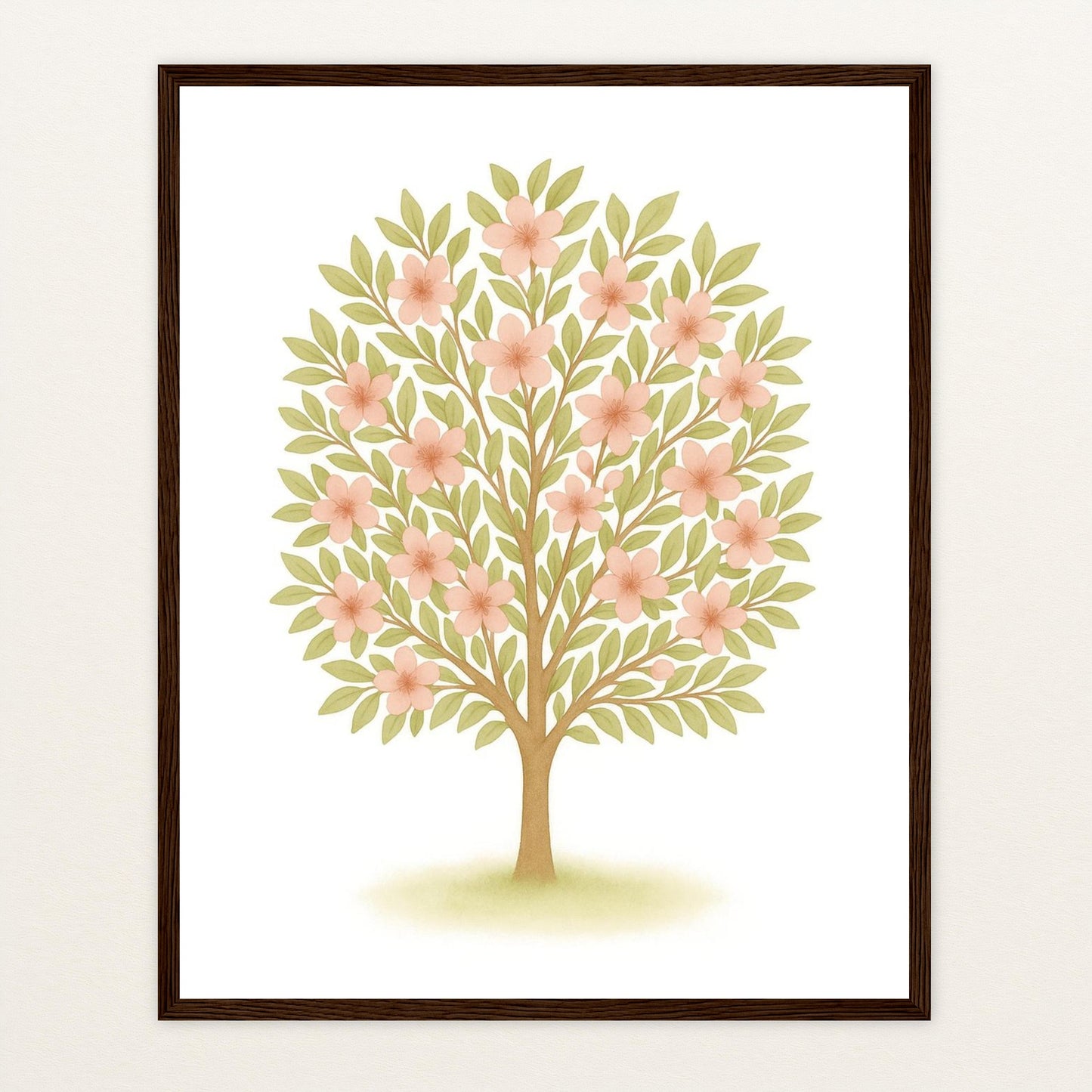 Kirschbaum Poster mit Holzrahmen von tinylearner