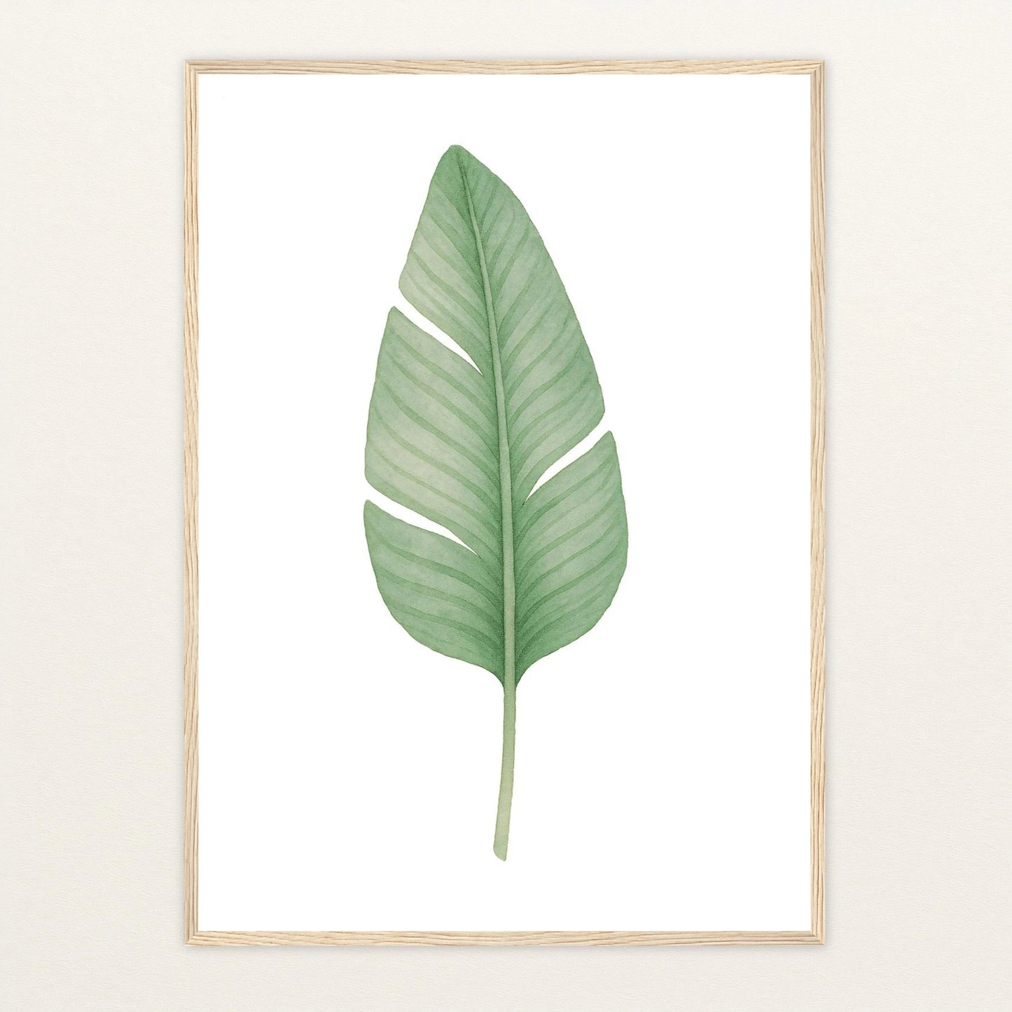 Strelitzien-Blatt Poster mit Holzrahmen von tinylearner