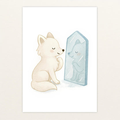 Pino der Polarfuchs - Motiv: "Spiegel" Poster von tinylearner
