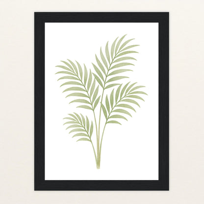 Howea-Blatt Poster mit Holzrahmen von tinylearner