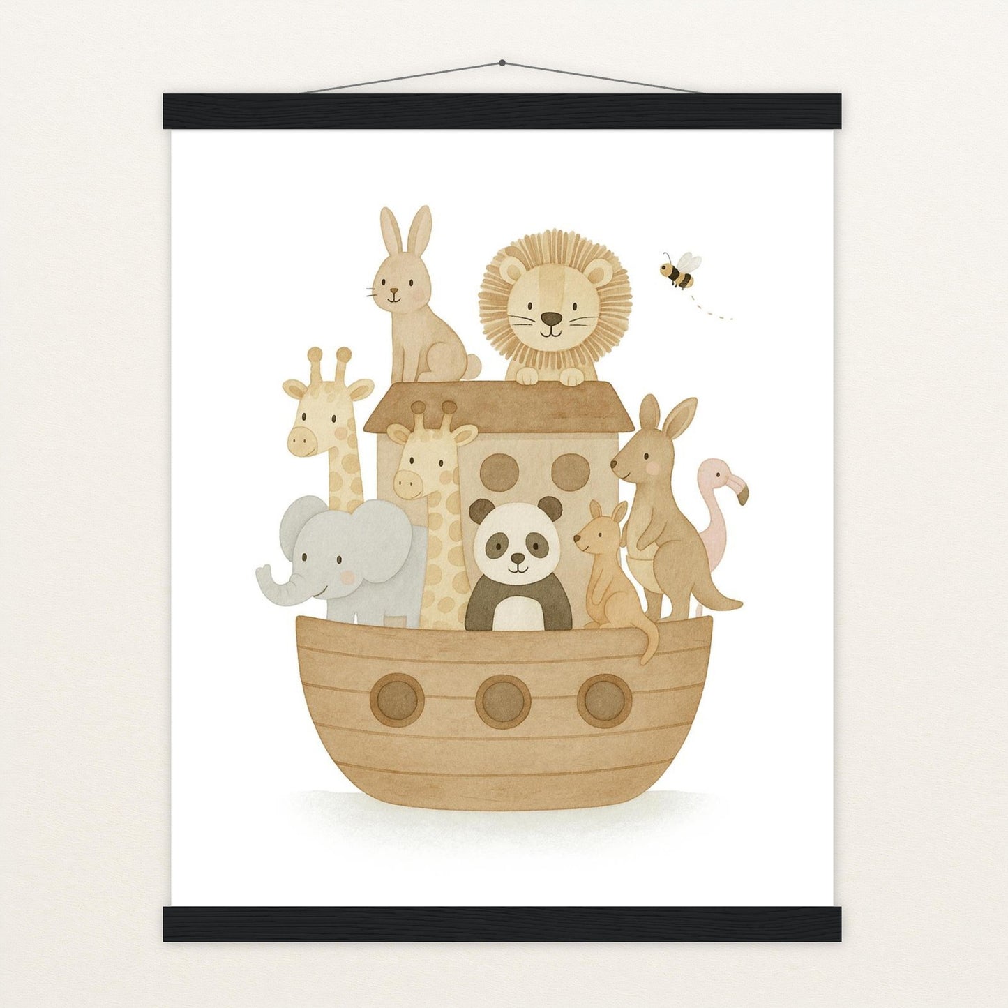 Tierfreunde - Motiv: "Arche Noah" Poster mit Leisten von tinylearner