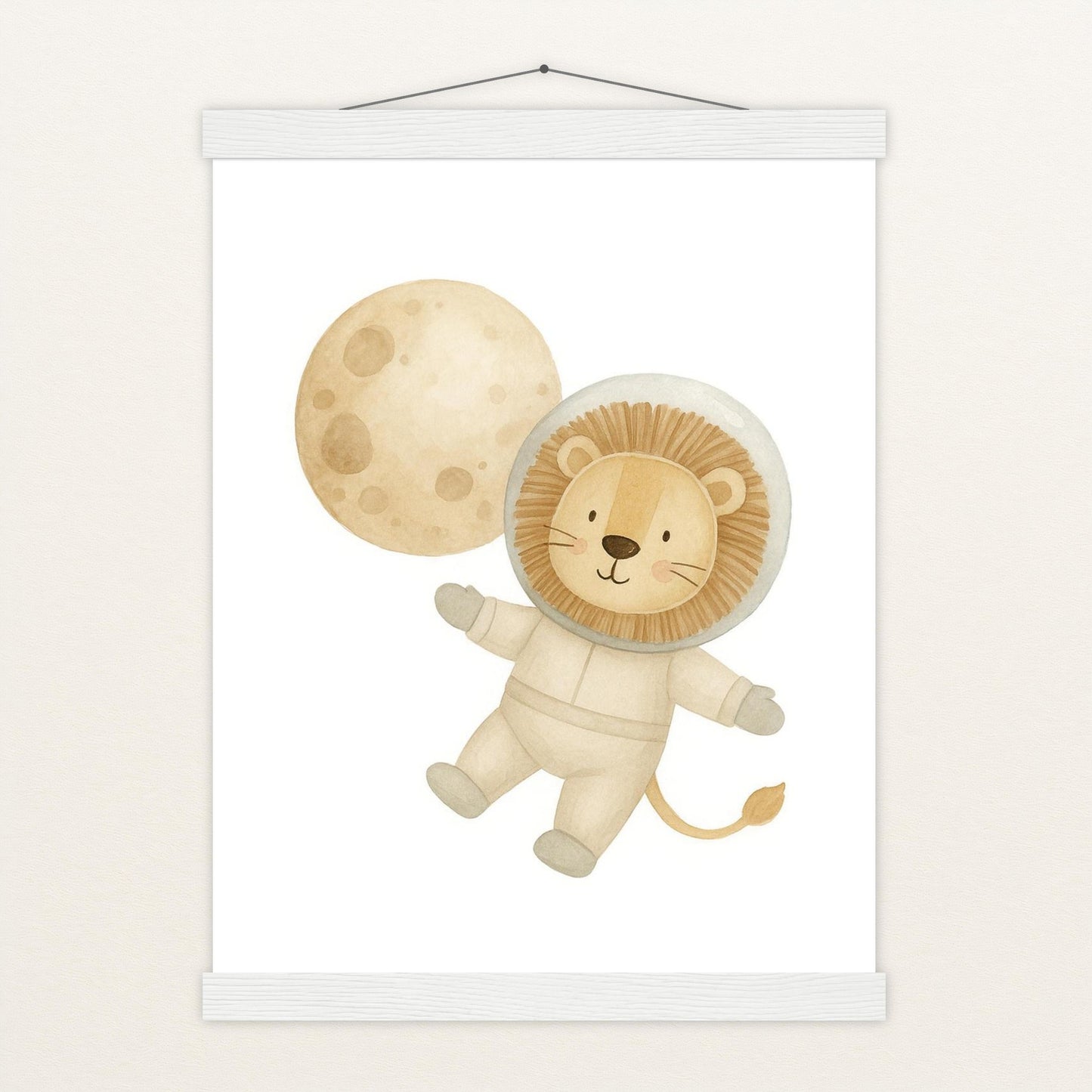 Leo der Löwe - Motiv: "Astronaut" Poster mit Leisten von tinylearner