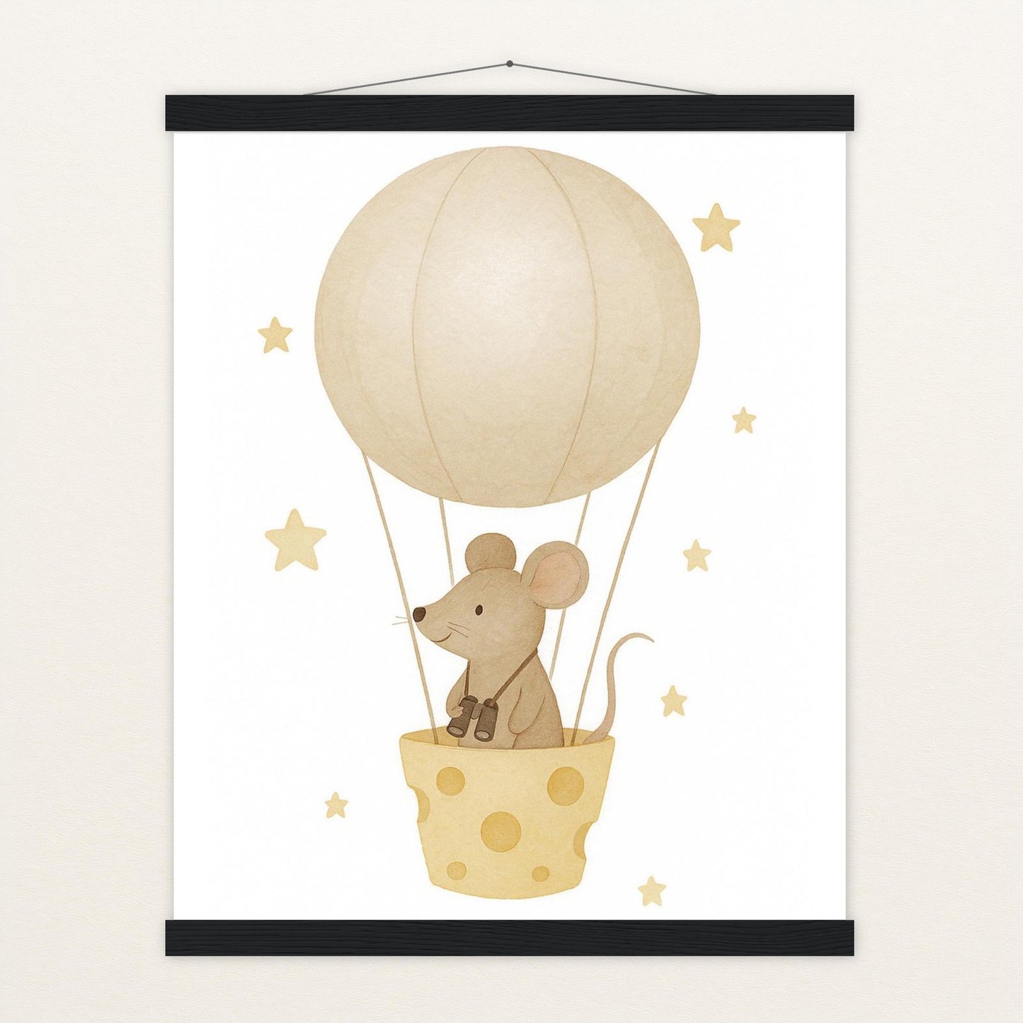 Mimi die Maus - Motiv: "Heißluftballon" Poster mit Leisten von tinylearner