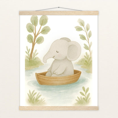 Emil der Elefant - Motiv: "Boot" Poster mit Leisten von tinylearner