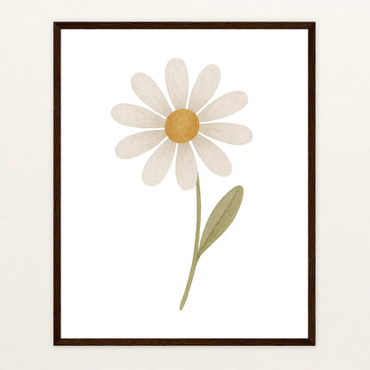 Gänseblümchen Poster mit Holzrahmen von tinylearner
