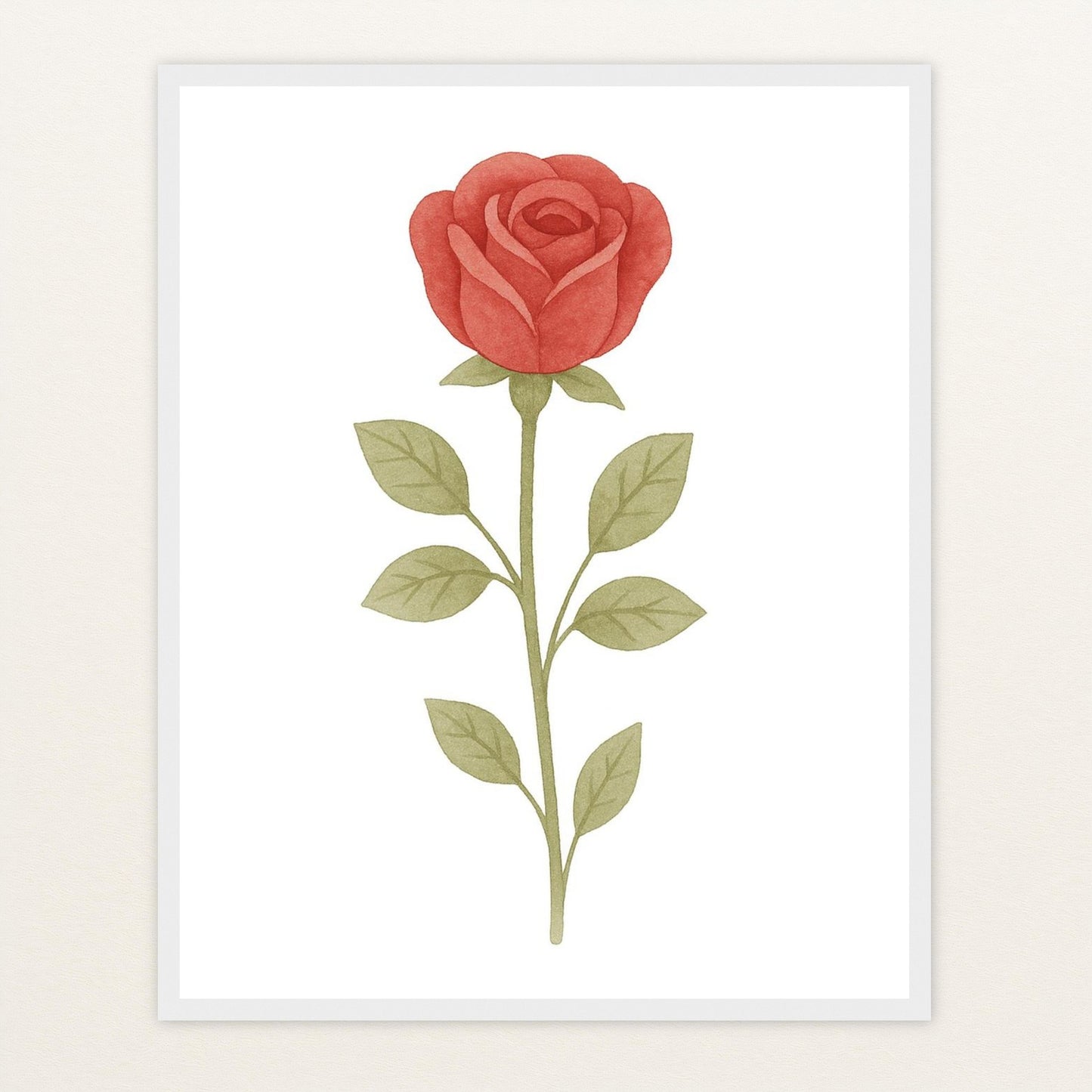 Rose Poster mit Holzrahmen von tinylearner