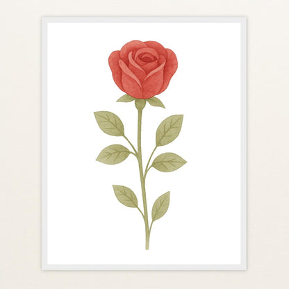 Rose Poster mit Holzrahmen von tinylearner