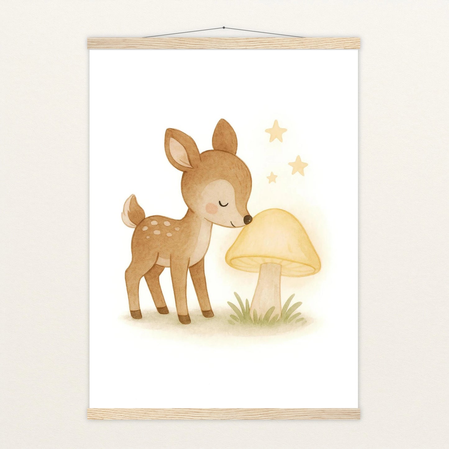 Ria das Reh - Motiv: "Leuchtpilz" Poster mit Leisten von tinylearner