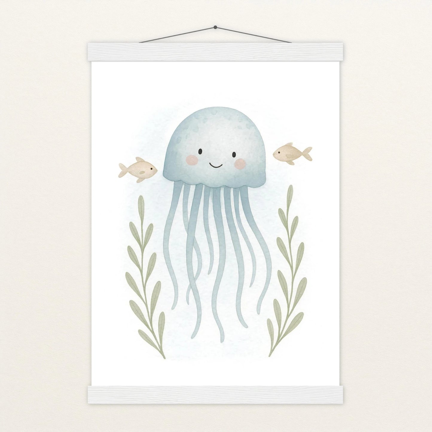 Quinn die Qualle Poster mit Leisten von tinylearner