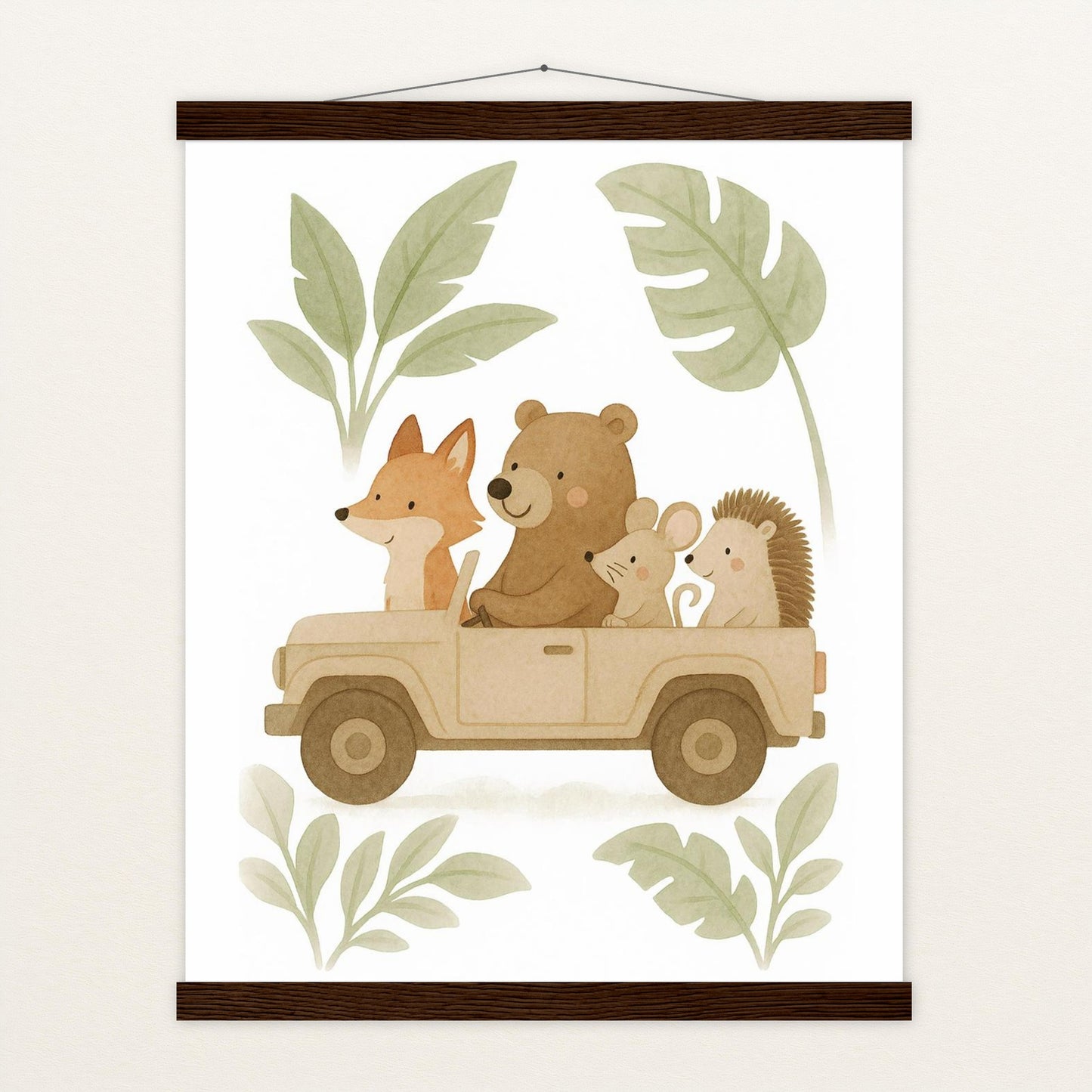 Tierfreunde - Motiv: "Safari" Poster mit Leisten von tinylearner