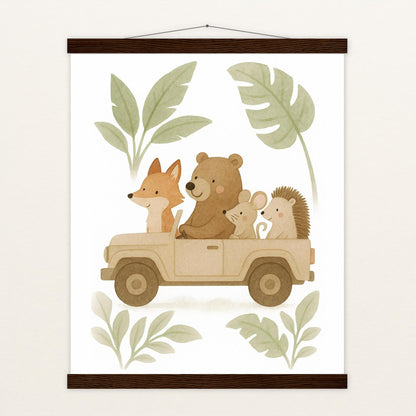 Tierfreunde - Motiv: "Safari" Poster mit Leisten von tinylearner
