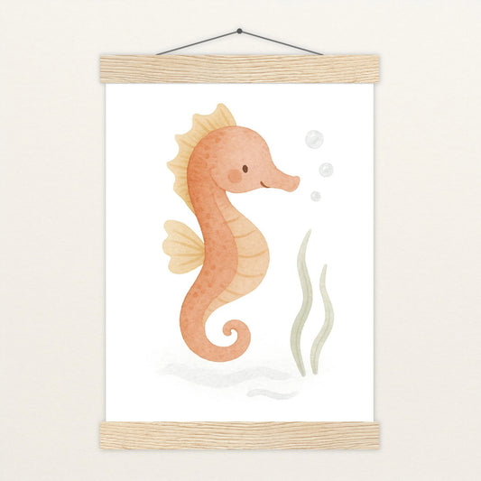 Suri das Seepferdchen Poster mit Leisten von tinylearner