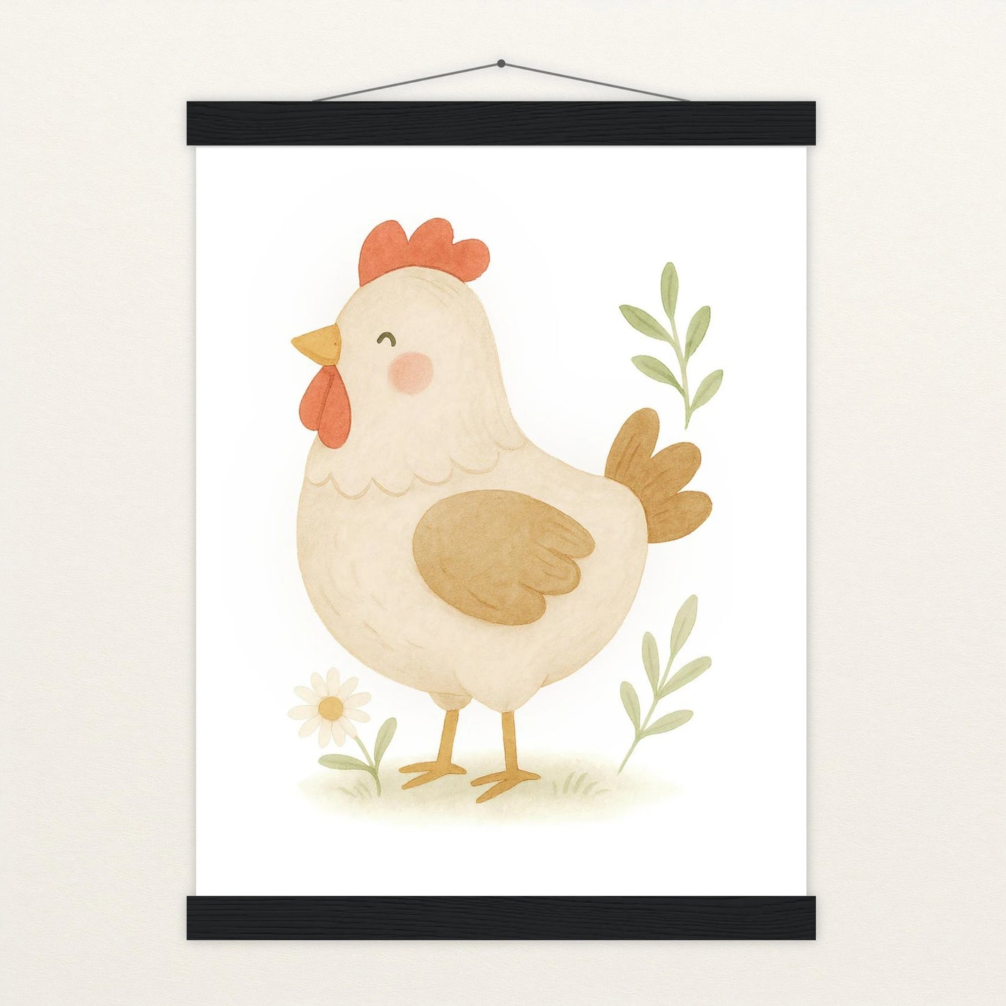 Hanni das Huhn Poster mit Leisten von tinylearner