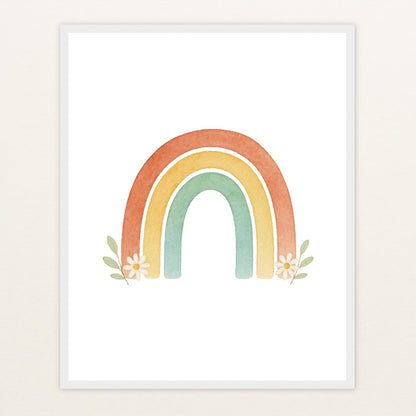 Regenbogen Poster mit Holzrahmen von tinylearner