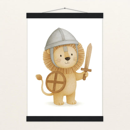 Leo der Löwe - Motiv: "Ritter" Poster mit Leisten von tinylearner