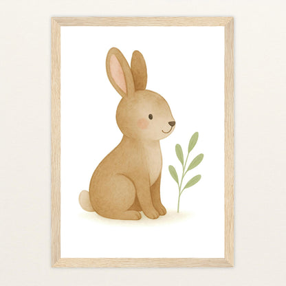 Holly der Hase Poster mit Holzrahmen von tinylearner