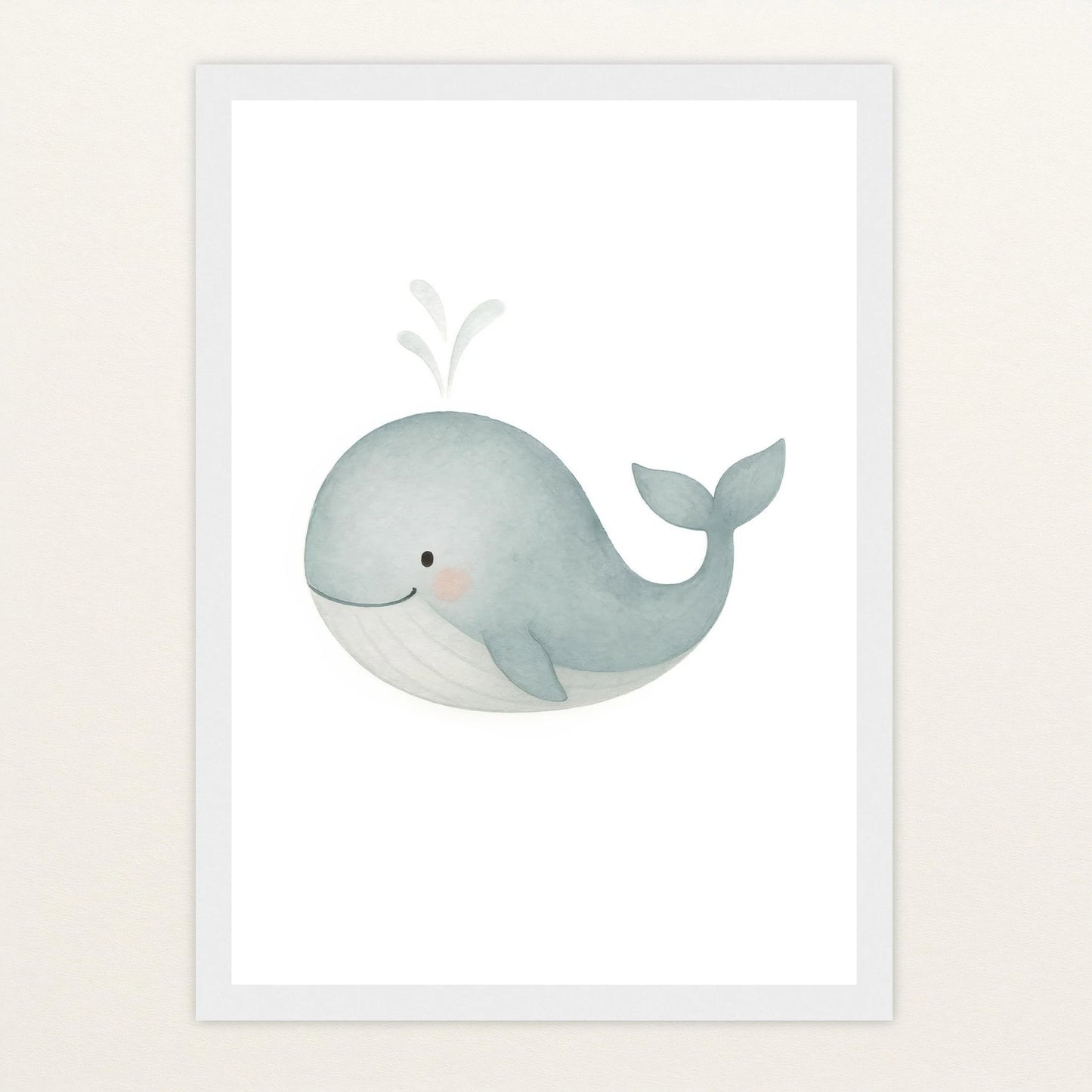 Willi der Wal Poster mit Holzrahmen von tinylearner