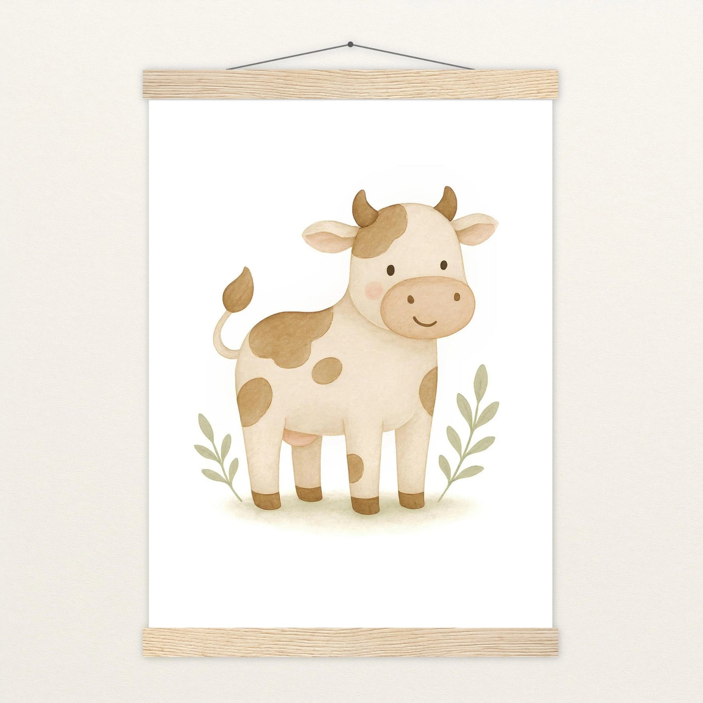 Klara die Kuh Poster mit Leisten von tinylearner