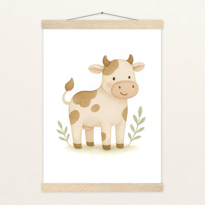 Klara die Kuh Poster mit Leisten von tinylearner