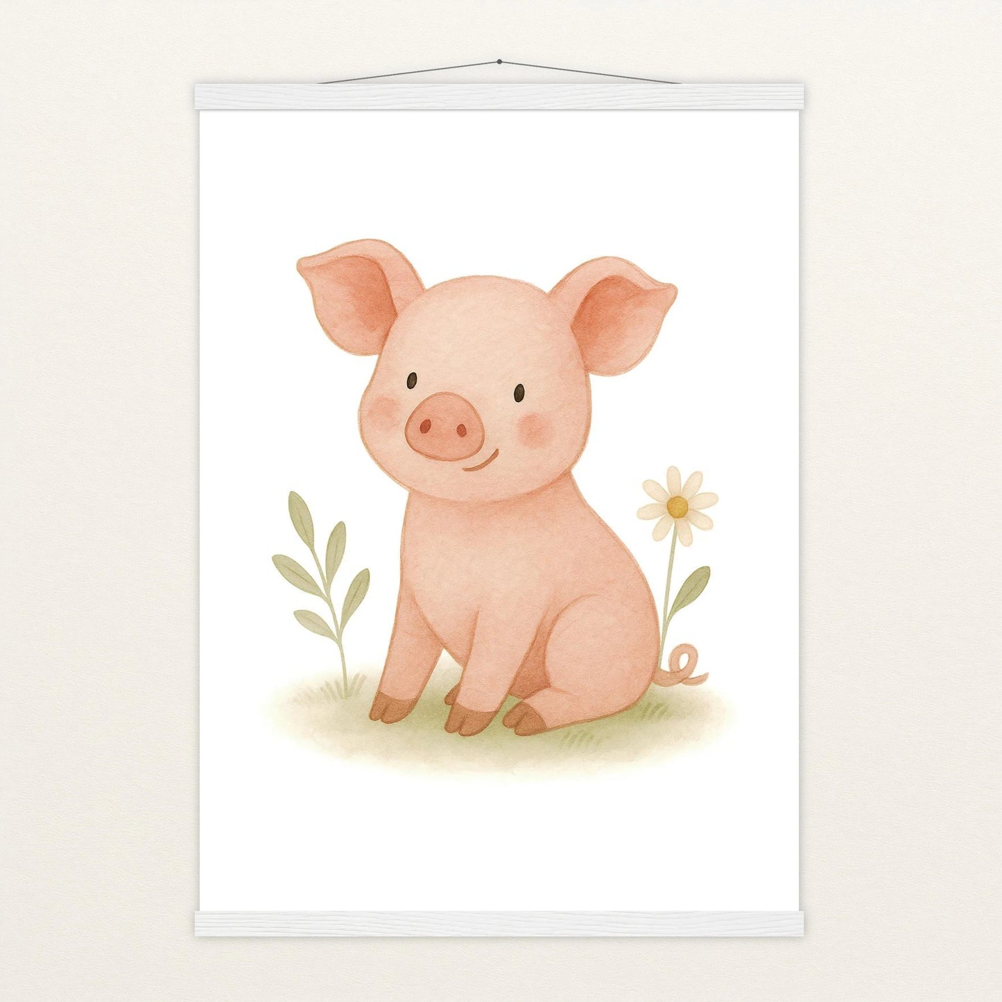 Susi das Schwein Poster mit Leisten von tinylearner