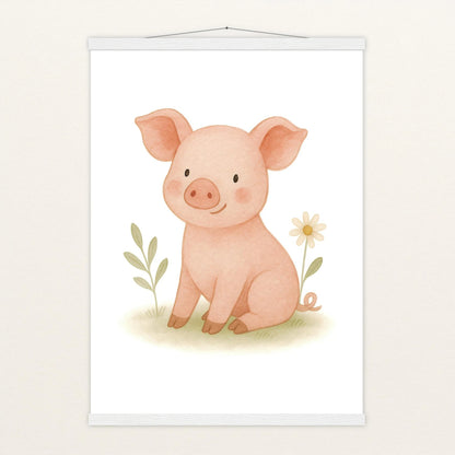 Susi das Schwein Poster mit Leisten von tinylearner